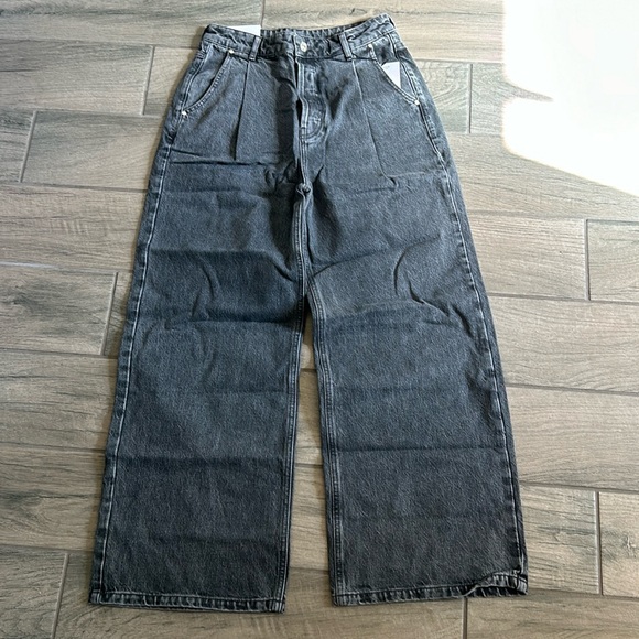 De rococo no 12 high rise super wide full length black jeans - Picture 2 of 9